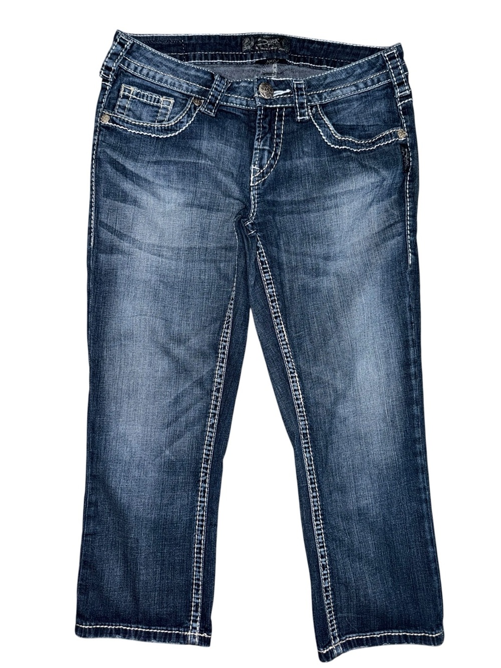 Silver Jeans Aiko Capri Women’s 28 Medium Wash Stretch Denim Cropped Jeans